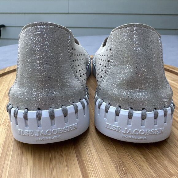 Ilse Jacobsen Tulipu Ballet Flats Slip On Comfort Shoes Size 37 US 7 Silver - Picture 7 of 7
